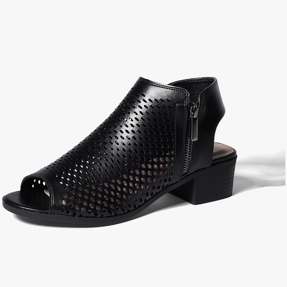 J. Adams Black Peep Toe Ankle Booties New in Box NIB size 10 - Picture 2 of 12
